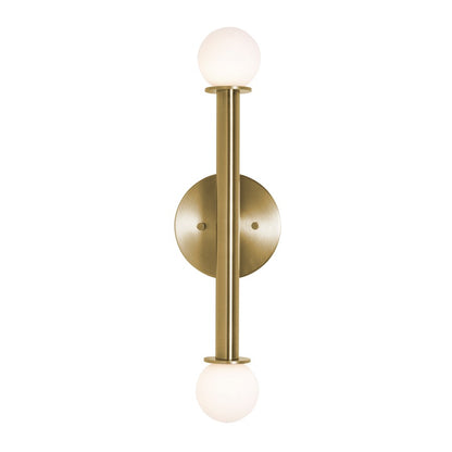 AFX Lighting Lane 2 Light Sconce, Light Antique Brass/White - LANS0620LAJUDLB