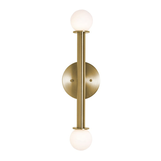AFX Lighting Lane 2 Light Sconce, Light Antique Brass/White - LANS0620LAJUDLB