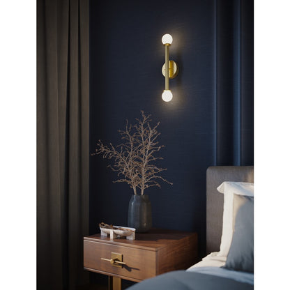 AFX Lighting Lane 2 Light Sconce, Light Antique Brass/White
