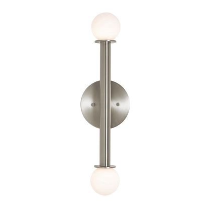 AFX Lighting Lane 2 Light Sconce, Satin Nickel/White - LANS0620LAJUDSN