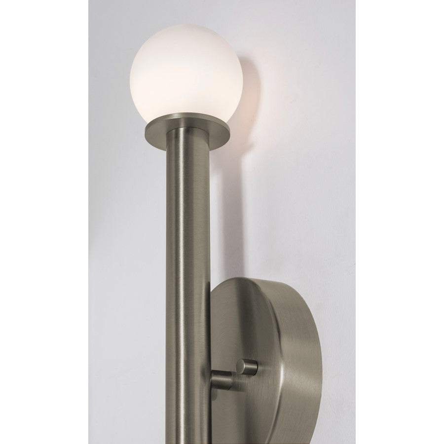 AFX Lighting Lane 2 Light Sconce, Satin Nickel/White