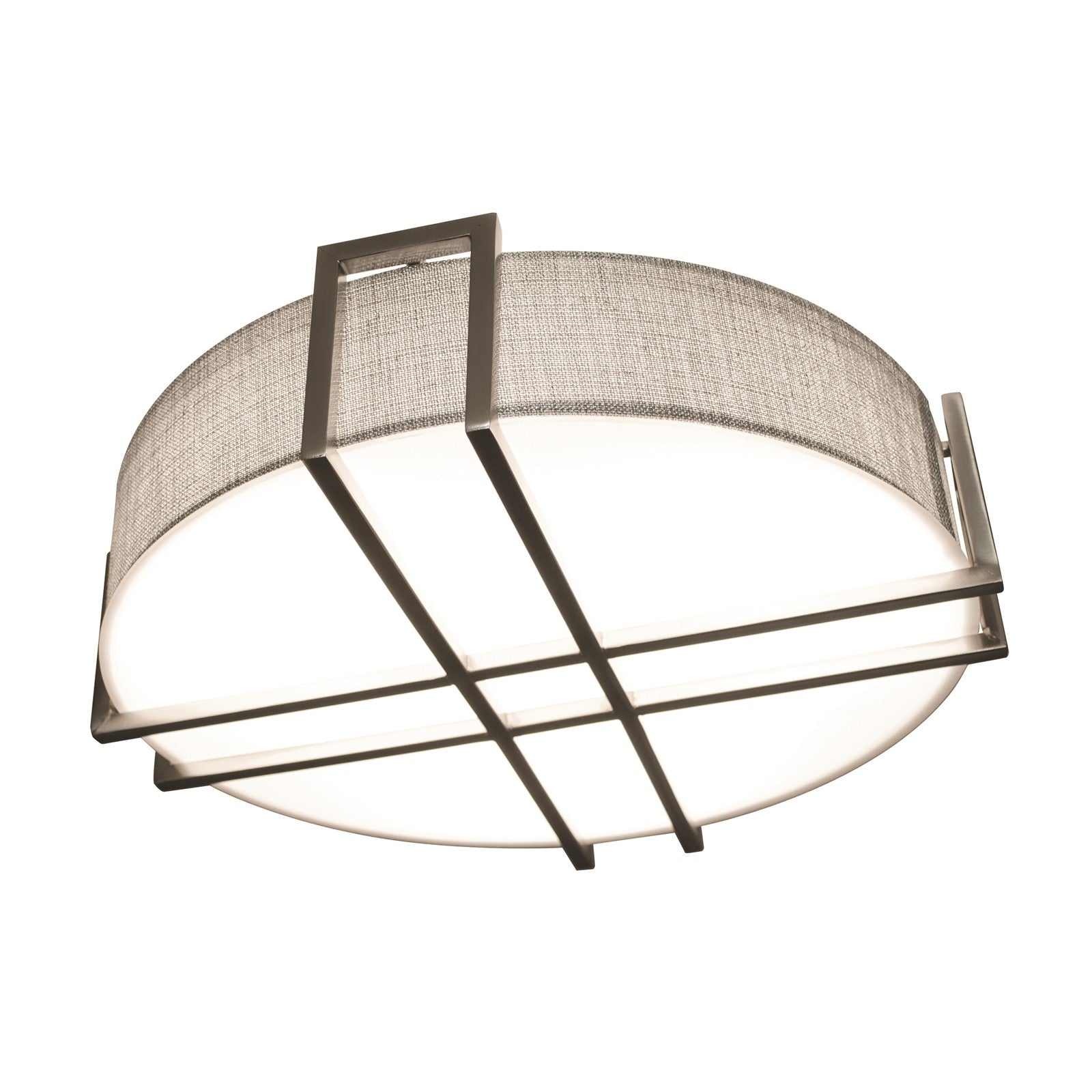 AFX Lighting Lambert 1Lt 16" Flush Mount, Nickel/Grey, White