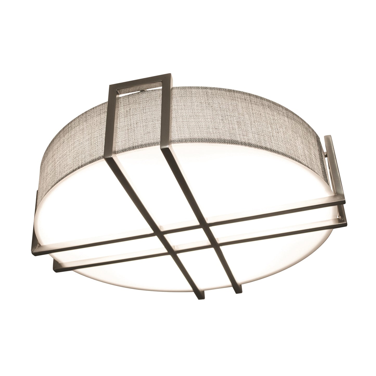 AFX Lighting Lambert 1Lt 20" Flush Mount, Nickel/Grey, White