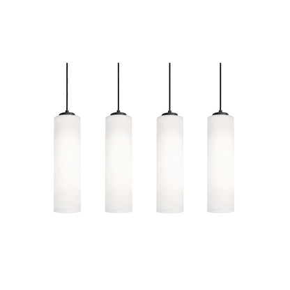 AFX Lighting Leo 4 Light Black Pendant, Black/White - LEOP0412MBBKLNR4