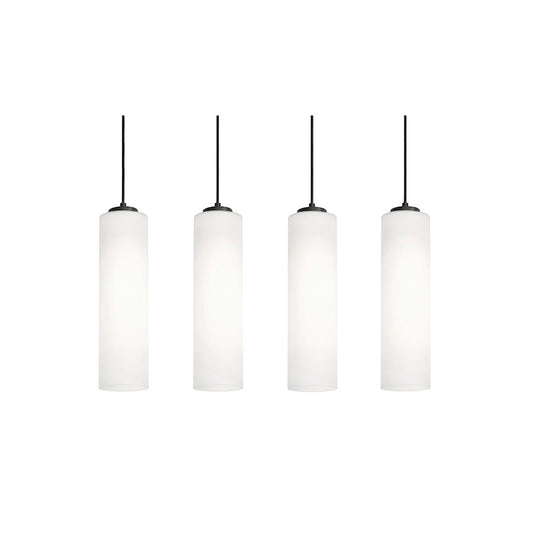 AFX Lighting Leo 4 Light Black Pendant, Black/White - LEOP0412MBBKLNR4