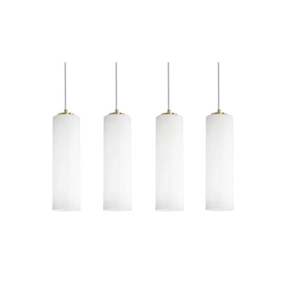 AFX Lighting Leo 4 Light Linear Pendant, Antique Brass/White - LEOP0412MBLBLNR4
