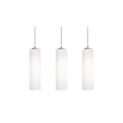 AFX Lighting Leo 3 Light Linear Pendant, Satin Nickel/White - LEOP0412MBSNLNR3