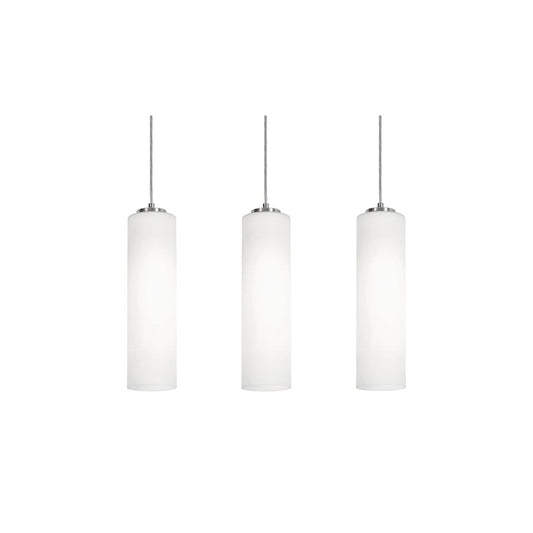 AFX Lighting Leo 3 Light Linear Pendant, Satin Nickel/White - LEOP0412MBSNLNR3