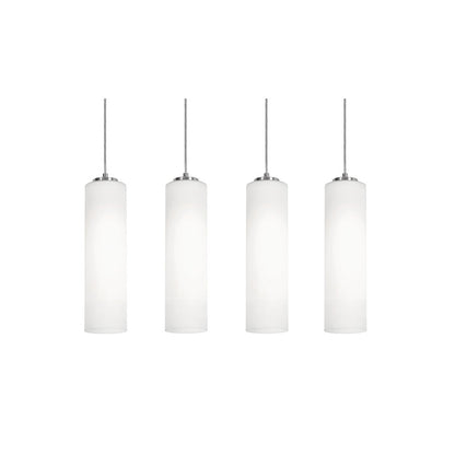 AFX Lighting Leo 4 Light Linear Pendant, Satin Nickel/White - LEOP0412MBSNLNR4