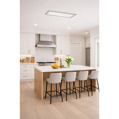 AFX Lighting Lugano 1Lt LED Flush Mount/12"D x 24"W , Nk/Wht