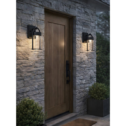 AFX Lighting Langston 1Lt LED 12"H Outdoor Sconce, Black/Clear