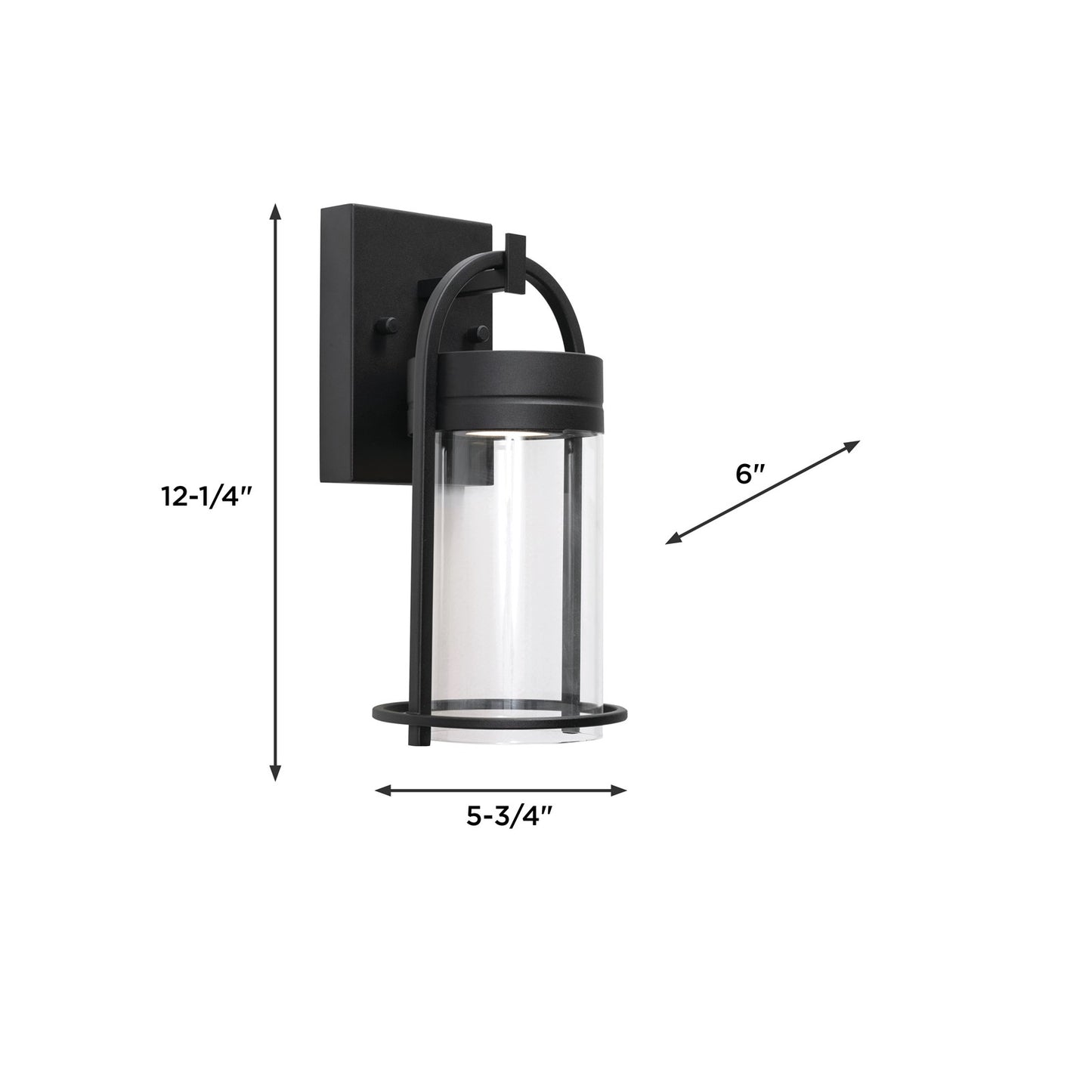 AFX Lighting Langston 1Lt LED 12"H Outdoor Sconce, Black/Clear