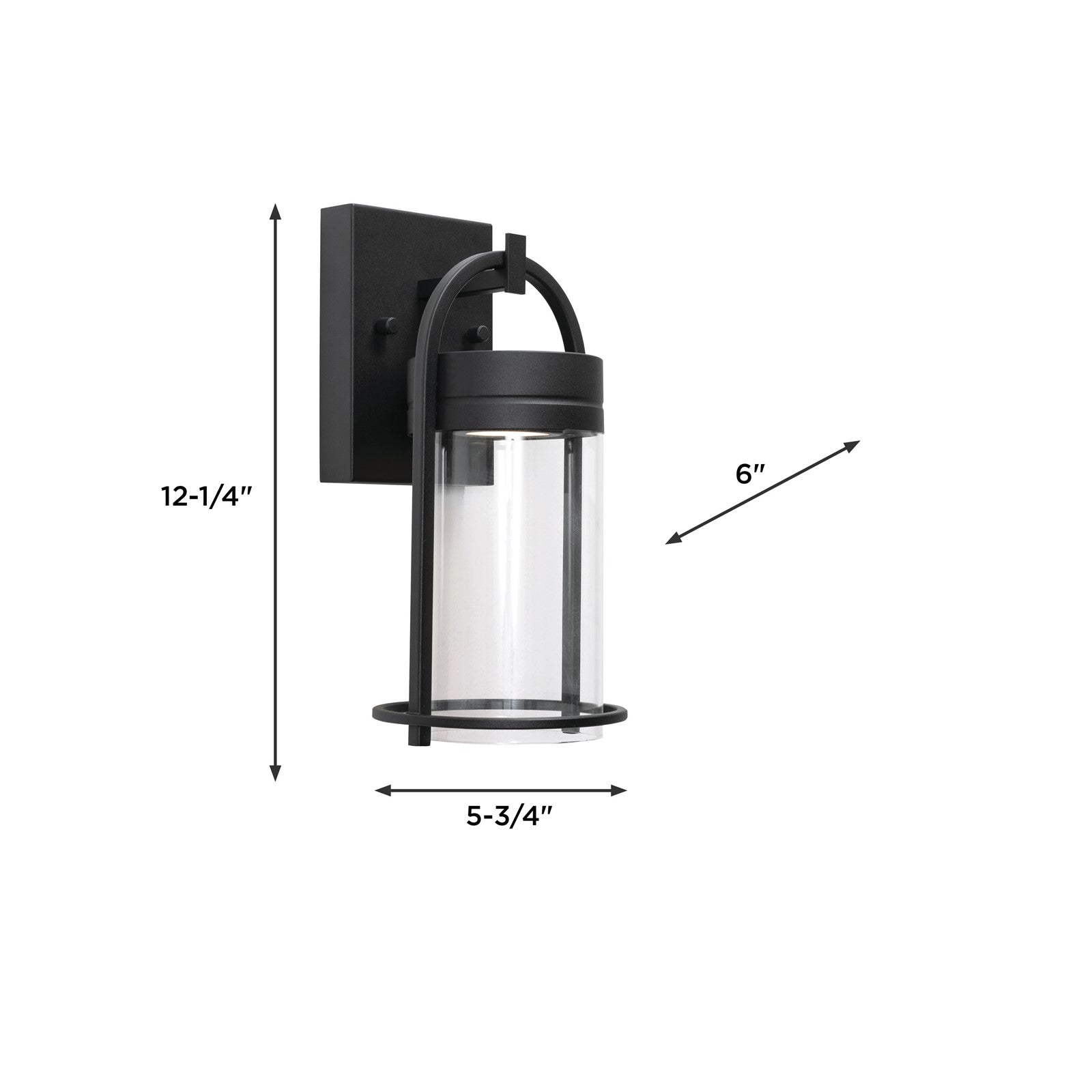AFX Lighting Langston 1Lt LED 12"H Outdoor Sconce, Black/Clear
