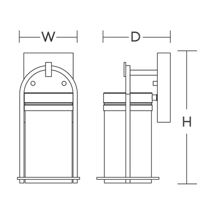 AFX Lighting Langston 1Lt LED 12"H Outdoor Sconce, Black/Clear