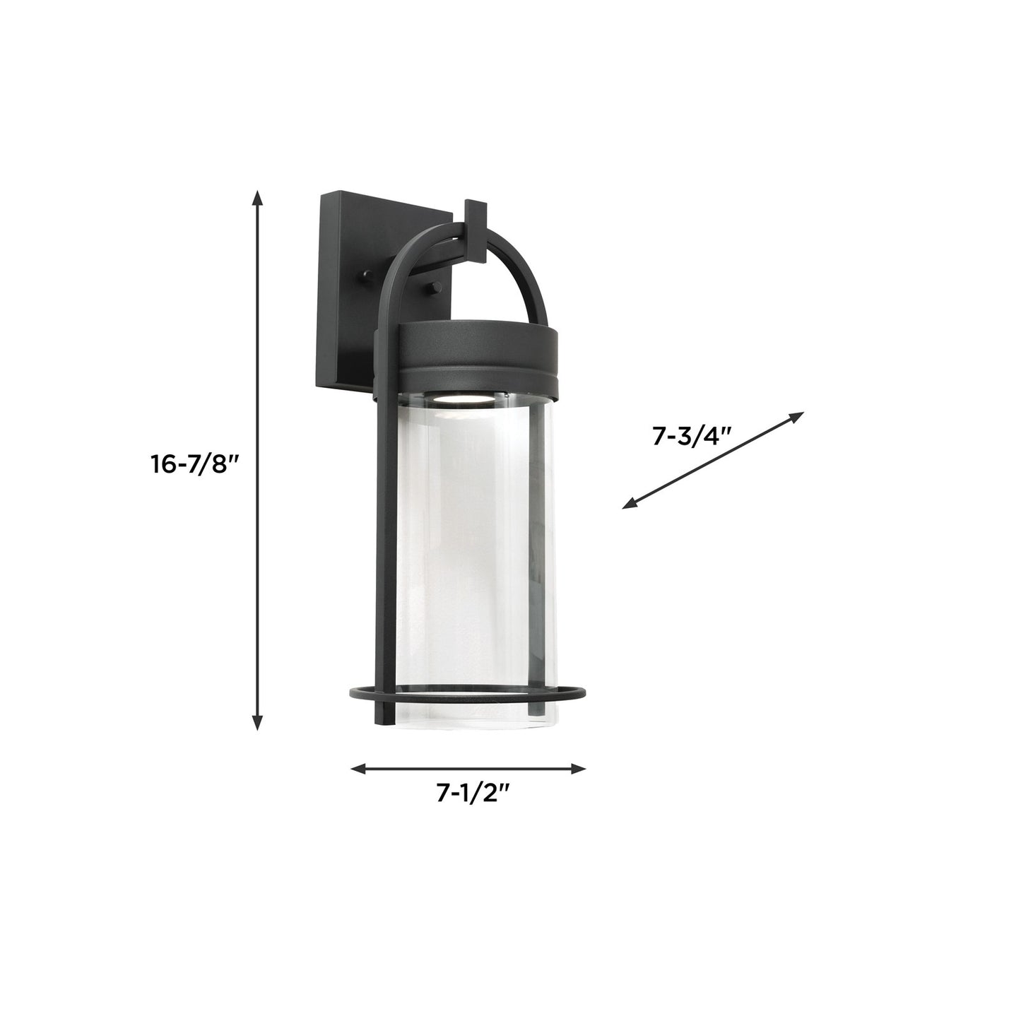 AFX Lighting Langston 1Lt LED 17"H Outdoor Sconce, Black/Clear