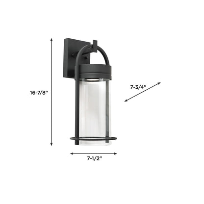 AFX Lighting Langston 1Lt LED 17"H Outdoor Sconce, Black/Clear