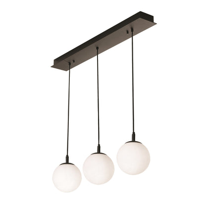 AFX Lighting Loretto 18in 3-Light Round Pendant | Satin Nickel and White Glass | Kitchen Island & Dining Room | 18 x 18 x 7 in | Model LRTP07MBSNRND3