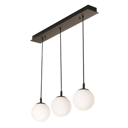 AFX Lighting Loretto 18in 3-Light Round Pendant | Satin Nickel and White Glass | Kitchen Island & Dining Room | 18 x 18 x 7 in | Model LRTP07MBSNRND3