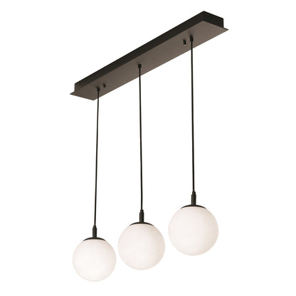 AFX Lighting Loretto 18in 3-Light Round Pendant | Satin Nickel and White Glass | Kitchen Island & Dining Room | 18 x 18 x 7 in | Model LRTP07MBSNRND3