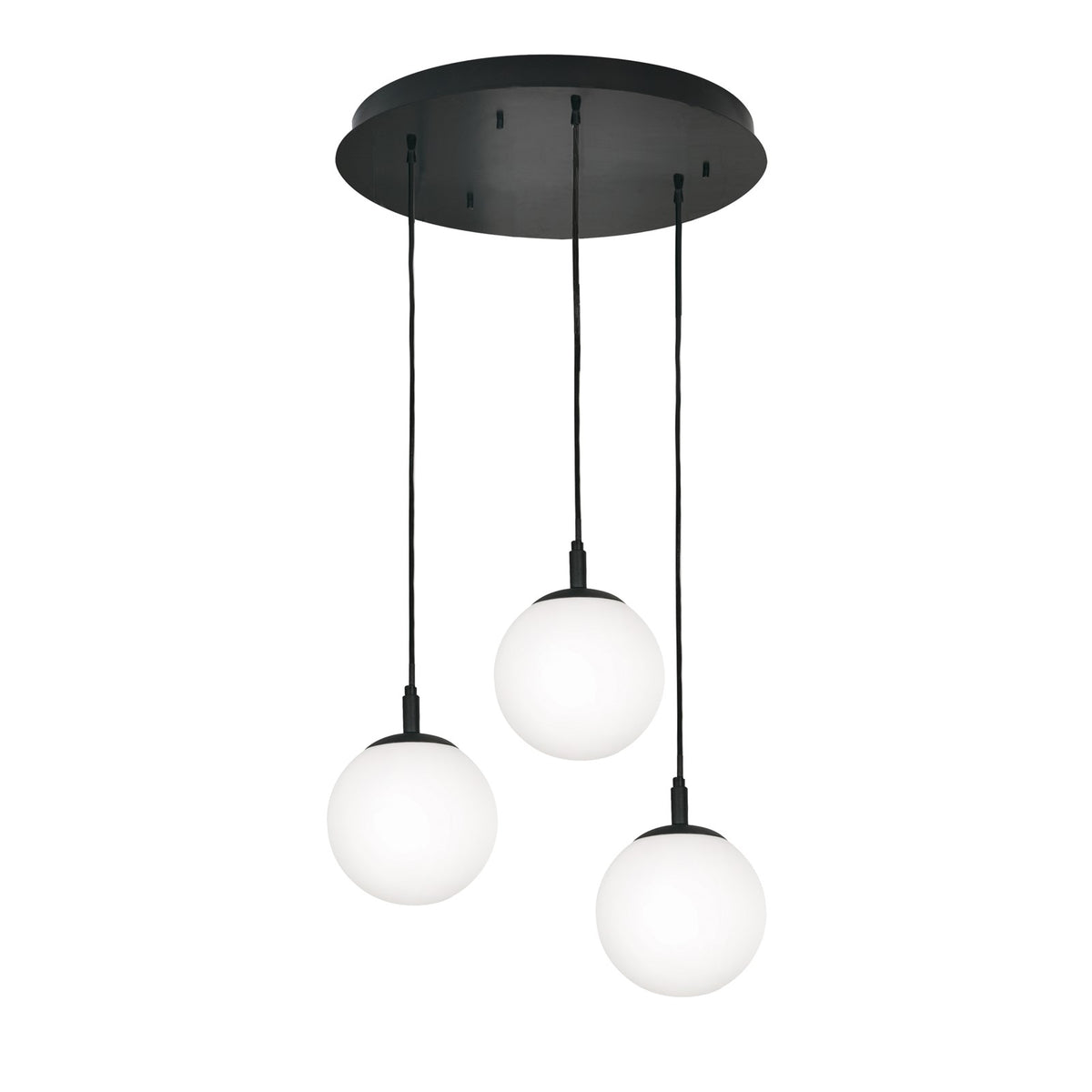 AFX Lighting Loretto 18in 3-Light Round Pendant | Satin Nickel and White Glass | Kitchen Island & Dining Room | 18 x 18 x 7 in | Model LRTP07MBSNRND3