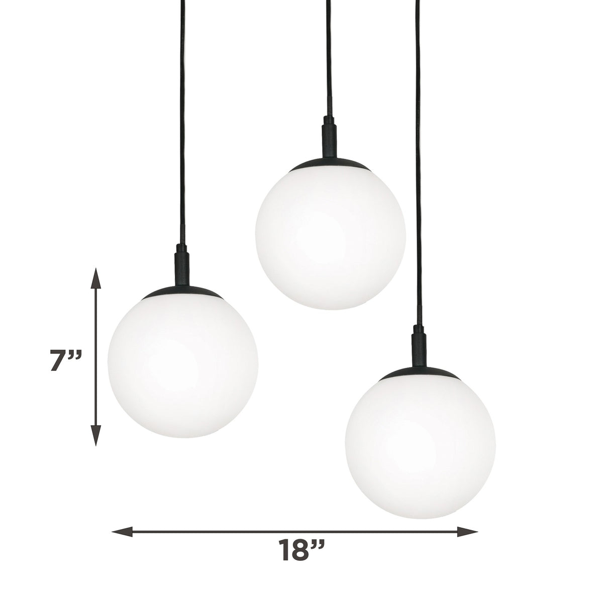 AFX Lighting Loretto 18in 3-Light Round Pendant | Satin Nickel and White Glass | Kitchen Island & Dining Room | 18 x 18 x 7 in | Model LRTP07MBSNRND3