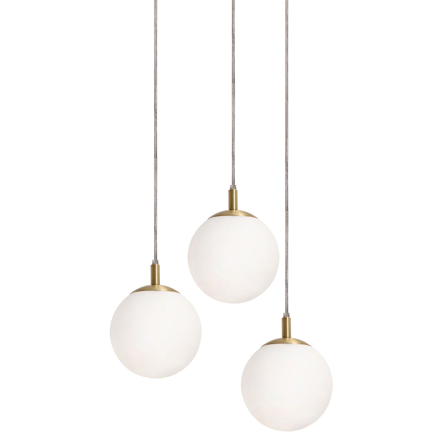 AFX Lighting Loretto 18in 3-Light Round Pendant | Satin Brass and White Glass | Kitchen Island & Dining Room | 18 x 18 x 7 in | Model LRTP07MBSBRND3