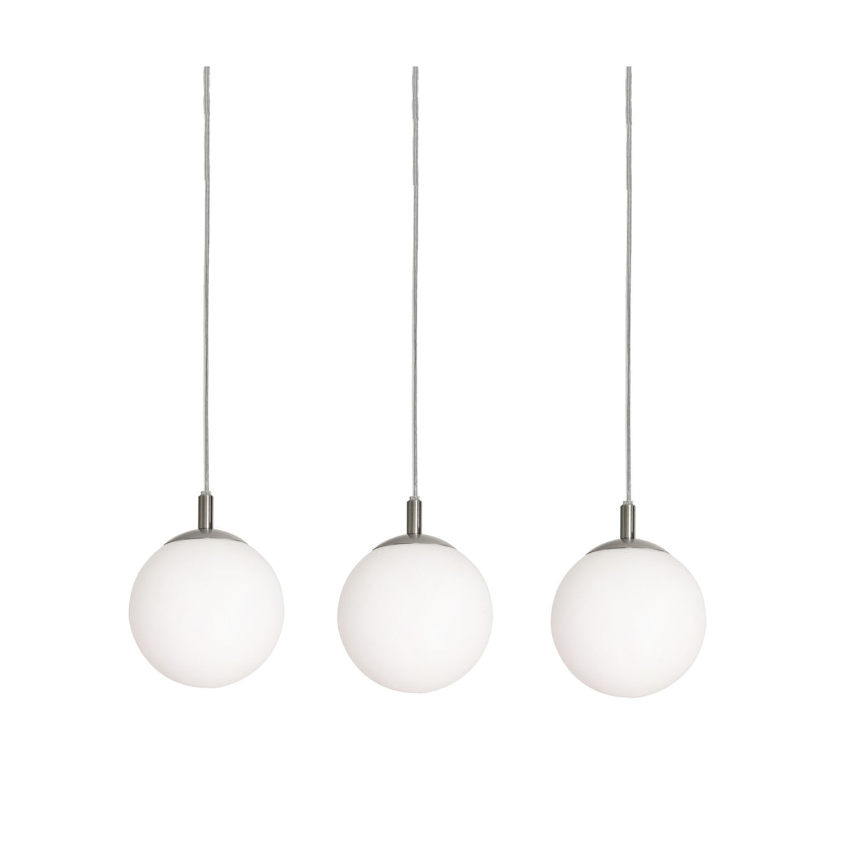 AFX Lighting Loretto 18in 3-Light Round Pendant | Satin Nickel and White Glass | Kitchen Island & Dining Room | 18 x 18 x 7 in | Model LRTP07MBSNRND3
