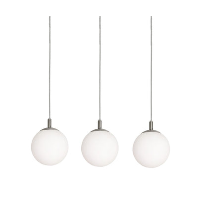 AFX Lighting Loretto 18in 3-Light Round Pendant | Satin Nickel and White Glass | Kitchen Island & Dining Room | 18 x 18 x 7 in | Model LRTP07MBSNRND3