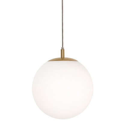 AFX Lighting Loretto 12in 1-Light Pendant | Transitional Satin Brass and White Glass | Kitchen Island & Dining Room | Model LRTP11MBSB