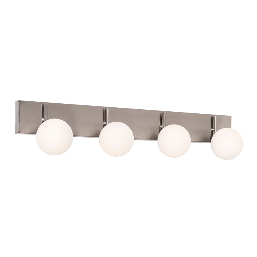 4 Light Bathroom Vanity Light, Satin Nickel