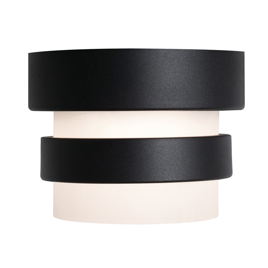 AFX Lighting Miami 1 Light Flush Mount, Black/White
