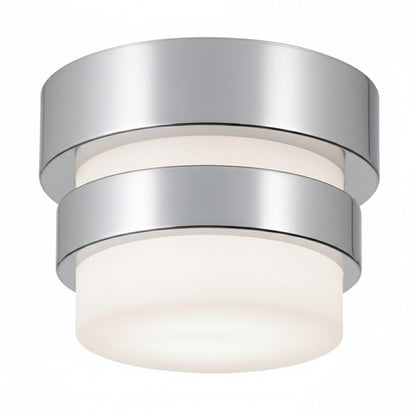 AFX Lighting Miami 1 Light Flush Mount, Polished Chrome/White - MIAF05LAJUDPC