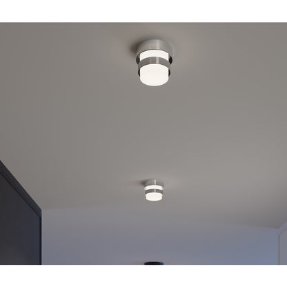 AFX Lighting Miami 1 Light Flush Mount, Polished Chrome/White