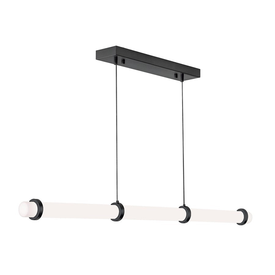 AFX Lighting Miami 1 Light Linear Pendant, Black/White - MIAP0348LAJUDBK