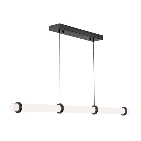 AFX Lighting Miami 1 Light Linear Pendant, Black/White - MIAP0348LAJUDBK