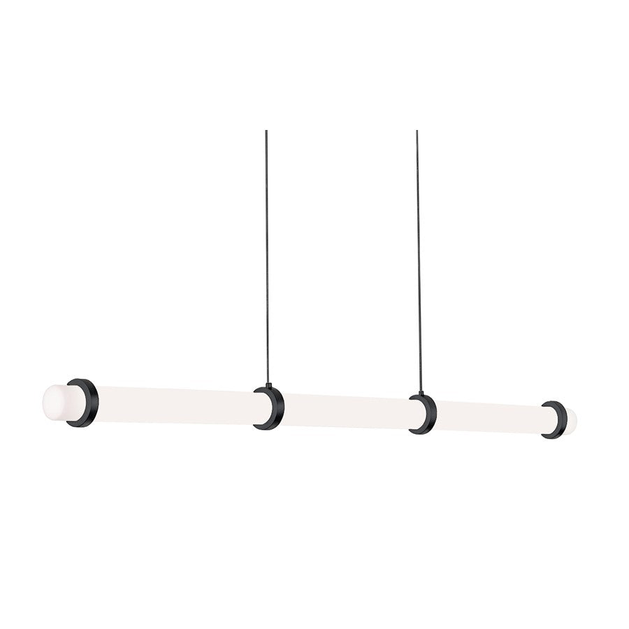 AFX Lighting Miami 1 Light Linear Pendant, Black/White