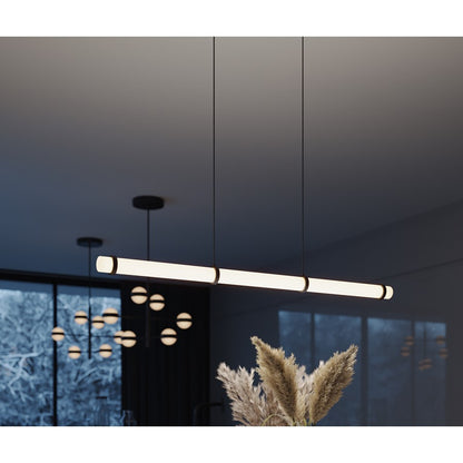 AFX Lighting Miami 1 Light Linear Pendant, Black/White