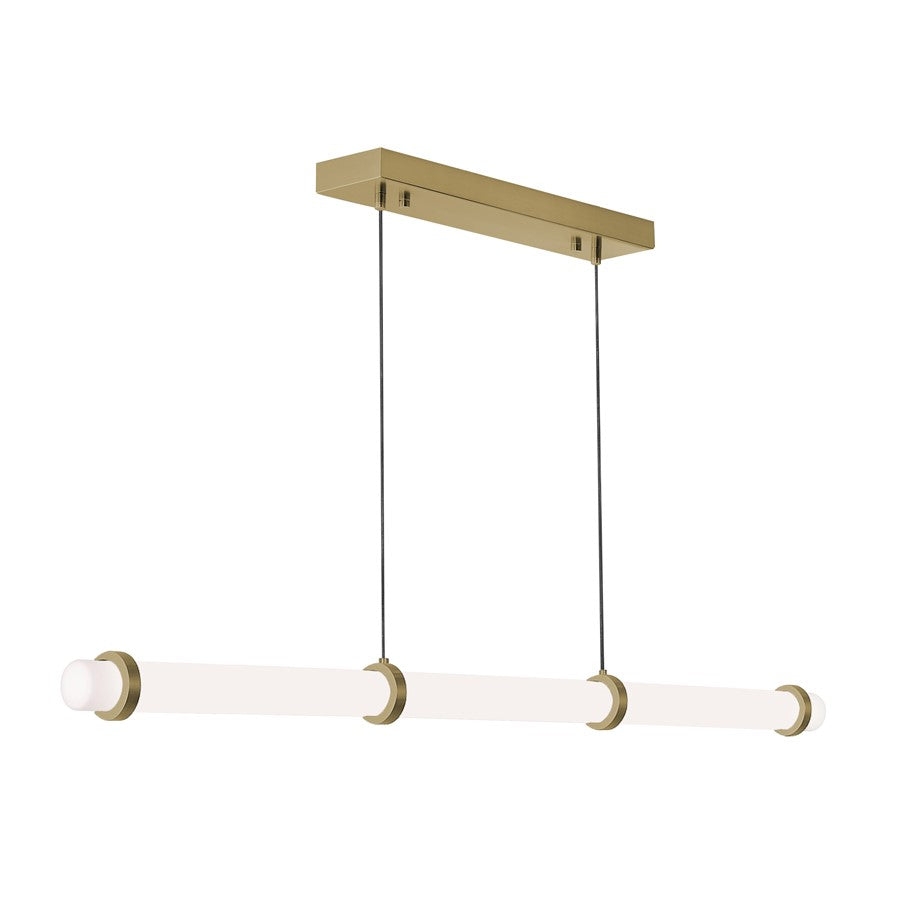 AFX Lighting Miami 1Lt Linear Pendant, Antique Brass/White - MIAP0348LAJUDLB