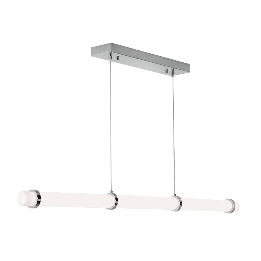 AFX Lighting Miami 1Lt Linear Pendant, Polished Chrome/White - MIAP0348LAJUDPC