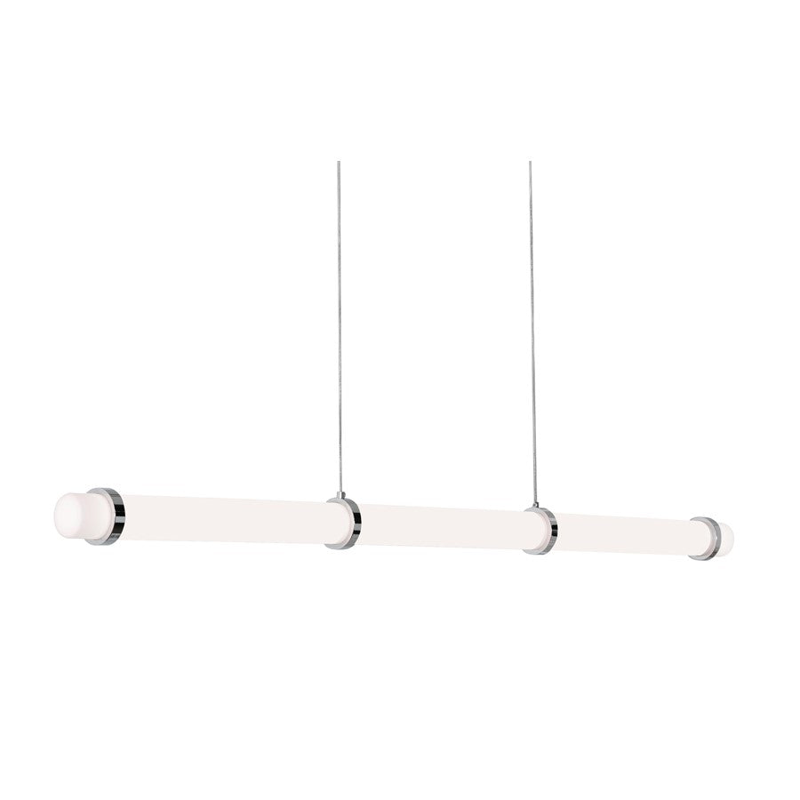 AFX Lighting Miami 1Lt Linear Pendant, Polished Chrome/White