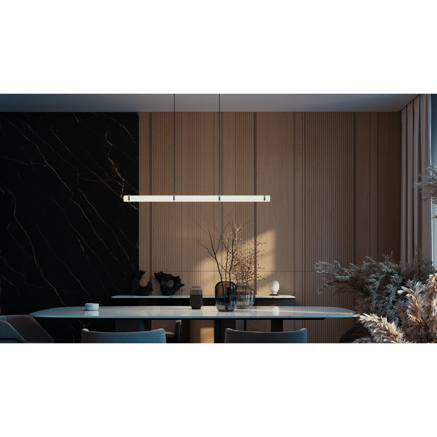 AFX Lighting Miami 1Lt Linear Pendant, Polished Chrome/White