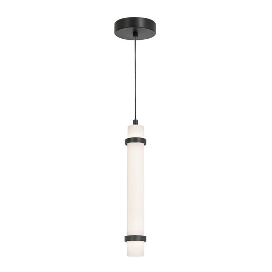 AFX Lighting Miami 1 Light 15" Pendant, Black/White - MIAP15LAJUDBK