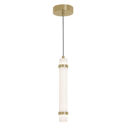 AFX Lighting Miami 1 Light 15" Pendant, Antique Brass/White - MIAP15LAJUDLB
