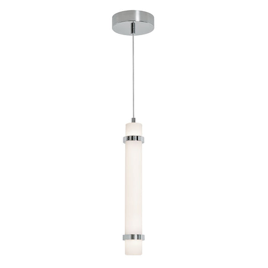 AFX Lighting Miami 1 Light 15" Pendant, Polished Chrome/White - MIAP15LAJUDPC