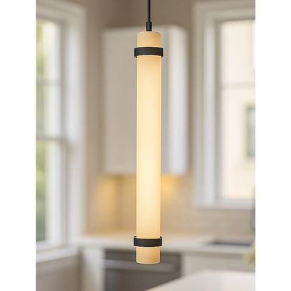 AFX Lighting Miami 1 Light 24" Pendant, Black/White