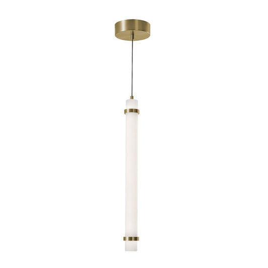 AFX Lighting Miami 1 Light 24" Pendant, Antique Brass/White - MIAP24LAJUDLB