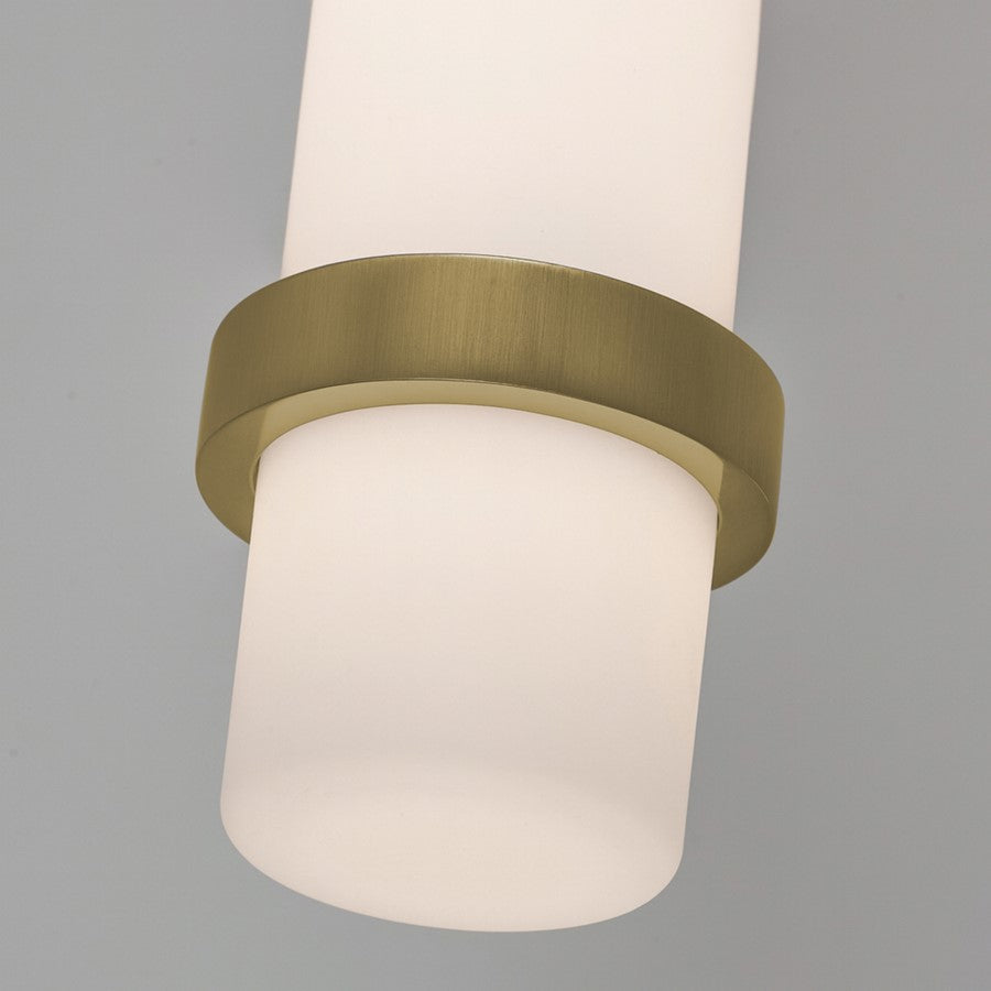 AFX Lighting Miami 1 Light 24" Pendant, Antique Brass/White