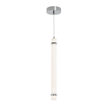 AFX Lighting Miami 1 Light 24" Pendant, Polished Chrome/White - MIAP24LAJUDPC