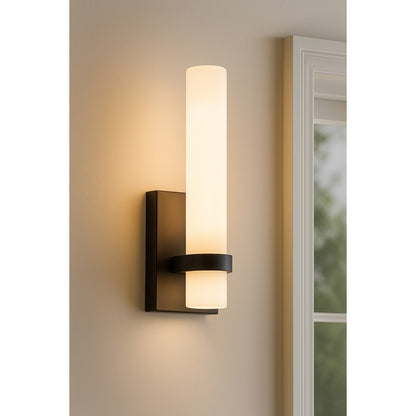 AFX Lighting Miami 1 Light Sconce, Black/White