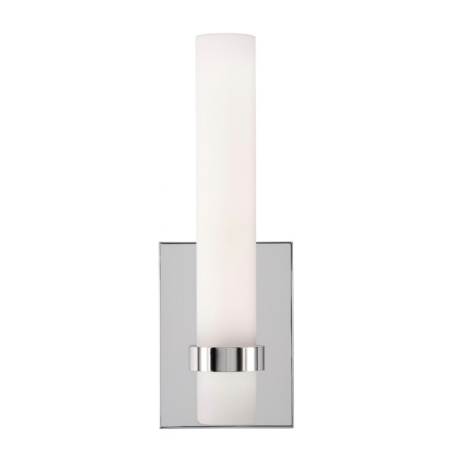 AFX Lighting Miami 1 Light Sconce, Polished Chrome/White - MIAS0513LAJUDPC